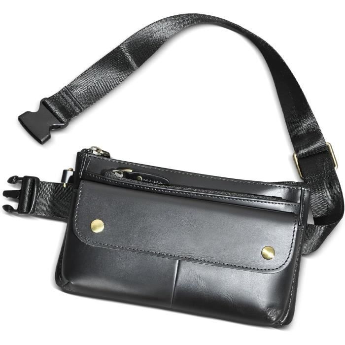 Kaki - Sac banane en cuir PU pour femmes, pochette de ceinture pour