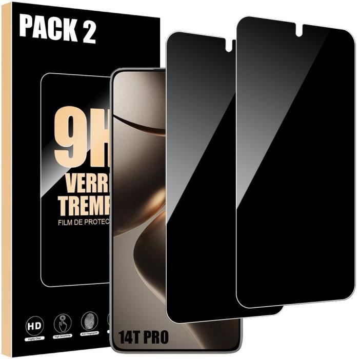Protection Écran Verre Trempé Anti-Espion Pour Xiaomi 15T / 15T Pro – 2 Films Écran + 2 Films Caméra – Dureté 9H, Revêtement Oléophobe