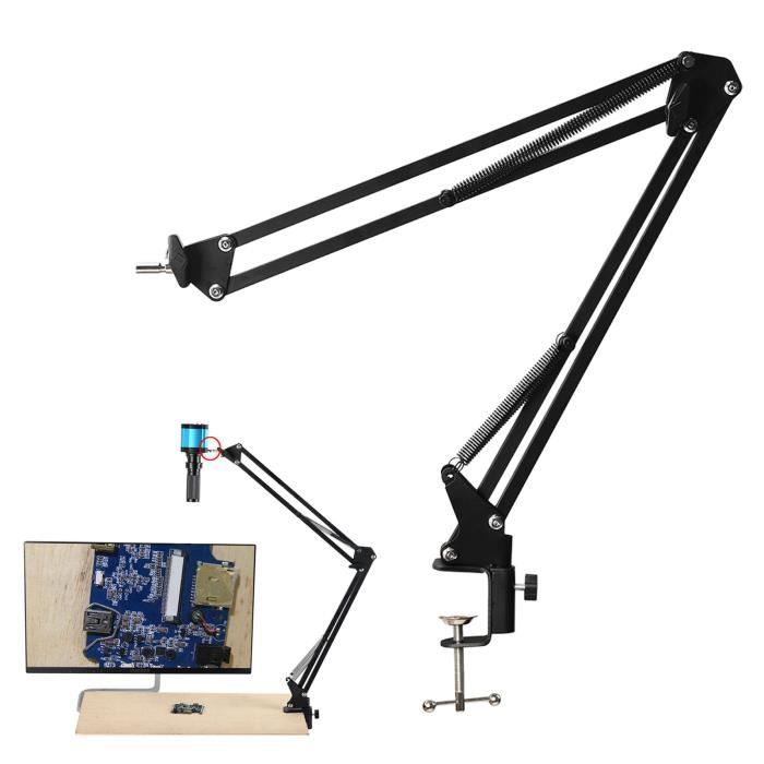 LAN Support Microscope Industriel Réglable, Bras Flexible 360°, Stand