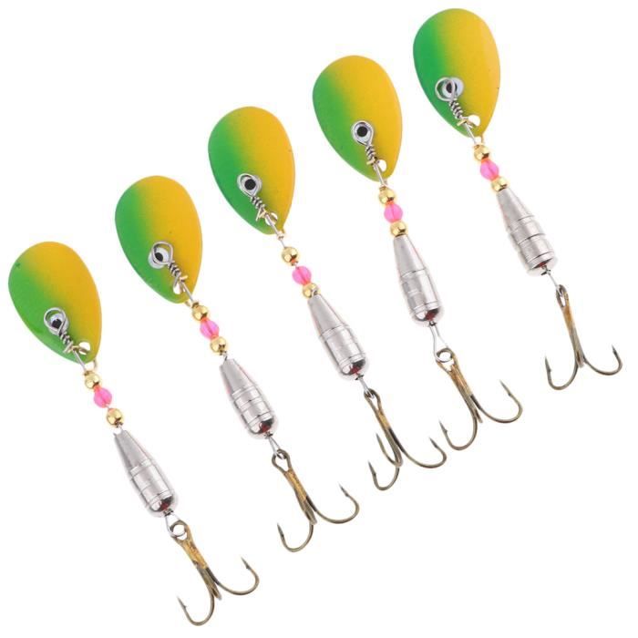 5 Pièces Métal Appâts Poissons, Cuillères De Pêche En Métal