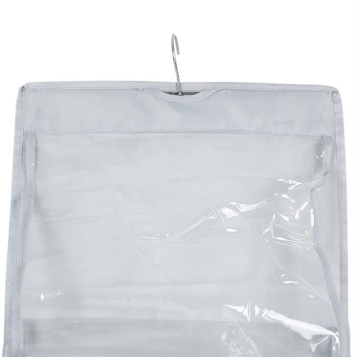 Aqash Organiseur de rangement suspendu à suspendre sur porte – 5 poches transparentes pour jouets, portefeuilles et serviettes, gris (gris