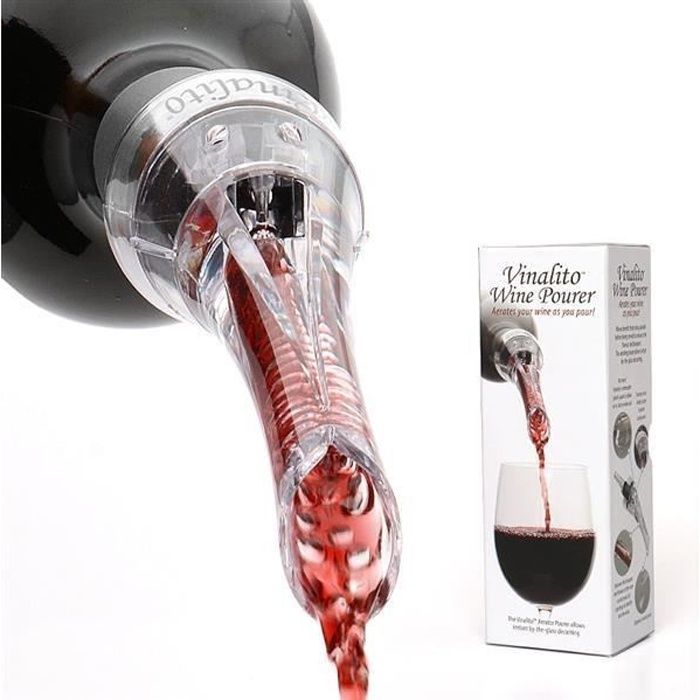 Portable Mini Rouge aérateur de vin bouteille Topper verseur aération Decanter QK 