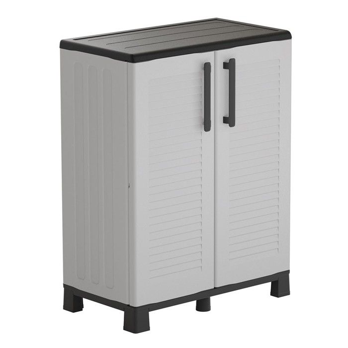 Armoire de rangement Gris 68 x 37 x 90cm Meuble de rangement Intérieur Exterieur 2 portes 2 Etagères Charnière acier INTEC Armoire de rangement Gris 68 x 37 x 90cm Meuble de rangement Intérieur Exterieur 2 portes 2 Etagères Charnière acier INTEC