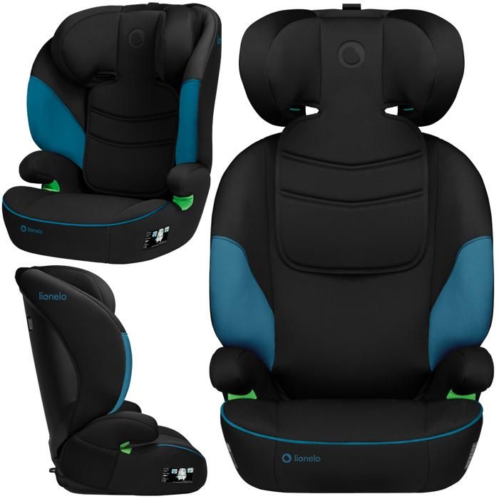 Siège auto LIONELO Lars i-Size - 100-150 cm - Groupe 2/3 - Appui-tête reglable - Noir/Bleu