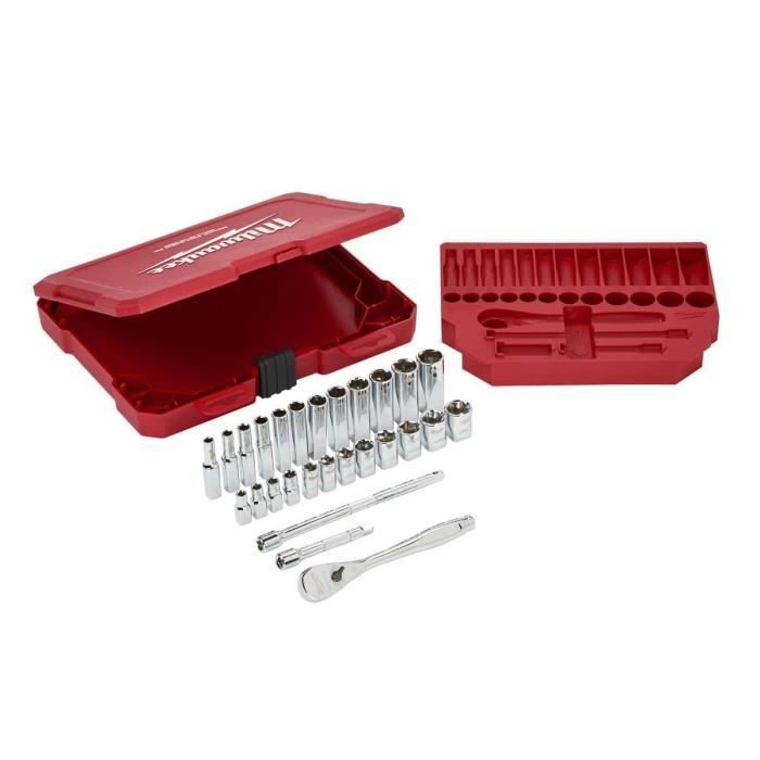 Set cliquet et douilles MILWAUKEE 14 métriques 28 pièces 4932464943