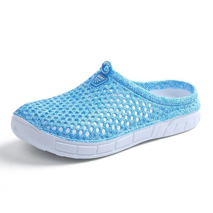 Sabots Mules Femmes Hommes Respirant Chaussures de Jardin de Plage D'Été Pantoufle de Maison Chaussons d'Intérieur Extérieur Sandales 