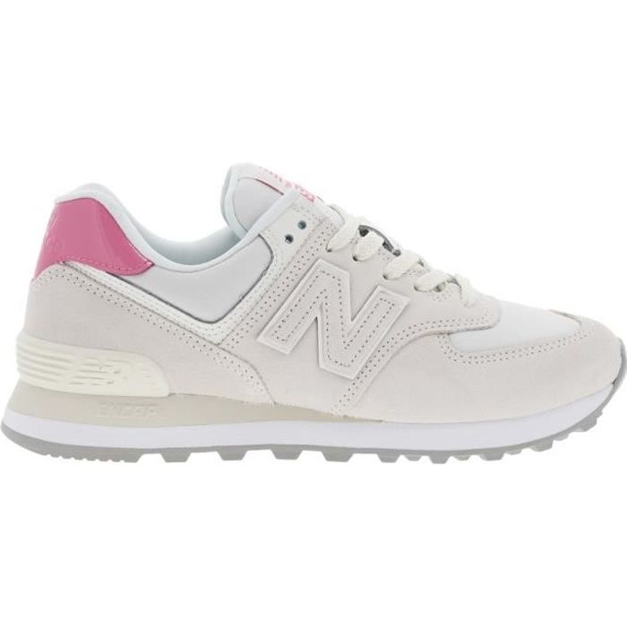 New Balance Baskets basses 574 cuir suède New Balance - Écrues - Femme - Adulte - Lacets - Blanc