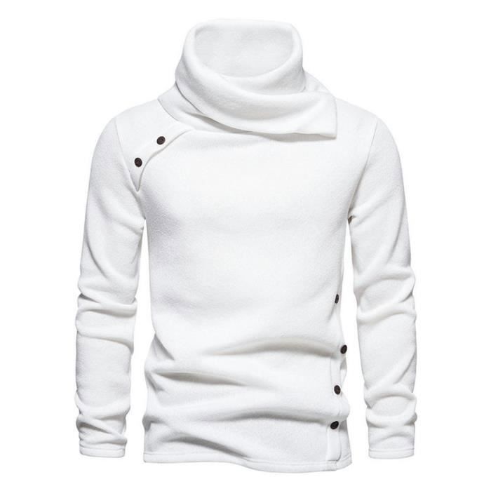 Pull Tricot Col Rond Ou Col Châle Homme - Manches Longues - Laine Douce - Style Moderne Hiver