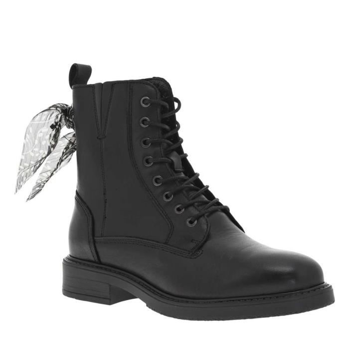 Bottines femme cuir noir talon plat discount