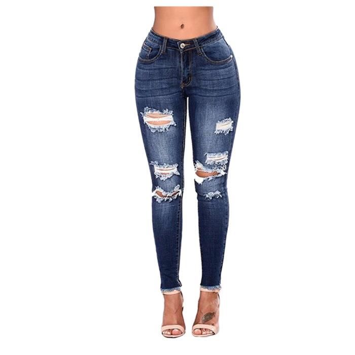 Pantalon blanc déchiré femme sales