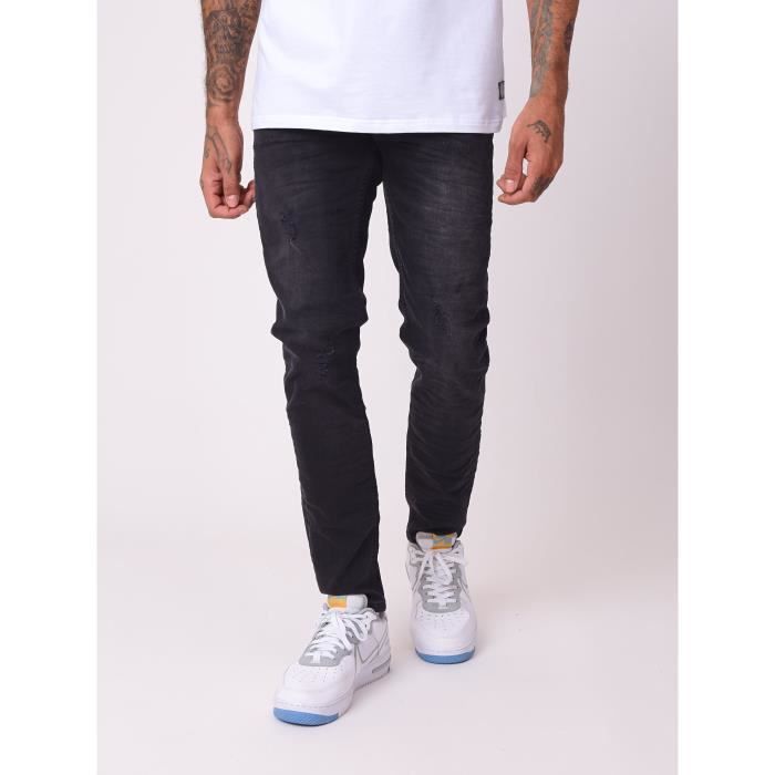 PROJECT X PARIS Jean slim noir brut effet legerement delave Homme Noir Cdiscount Pret a Porter