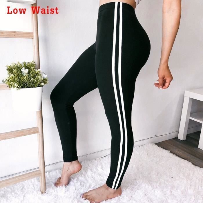 PANTALON,Legging noir à taille haute pour femme, pantalon push up  élastique, à bandes blanches latérales, idéal pour - Type 71-Bai Blanc -  Cdiscount Prêt-à-Porter