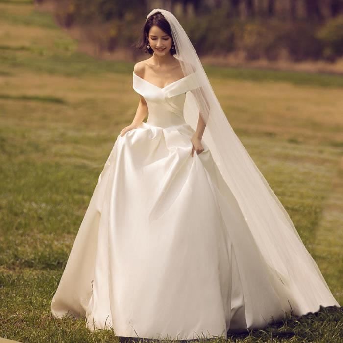 Robe en satin mariage hot sale