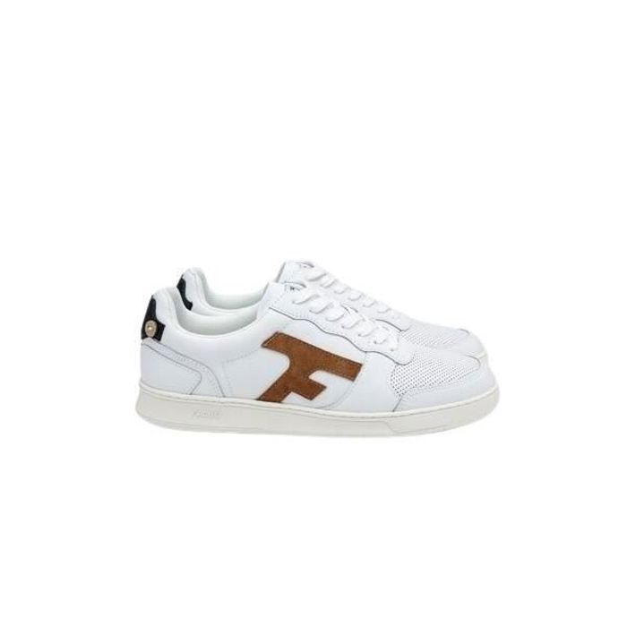 Baskets en cuir - FAGUO - Hazel - Blanc/marron - Homme - Lacets