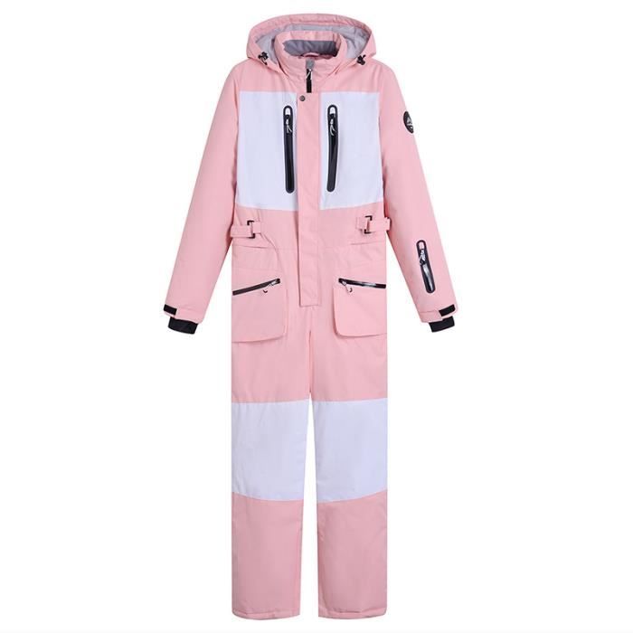 Combinaison de ski Homme Femme Hiver Impermeable Coupe vent Rose