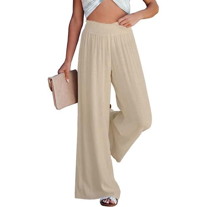 Pantalon fluide femme taille elastique hot sale