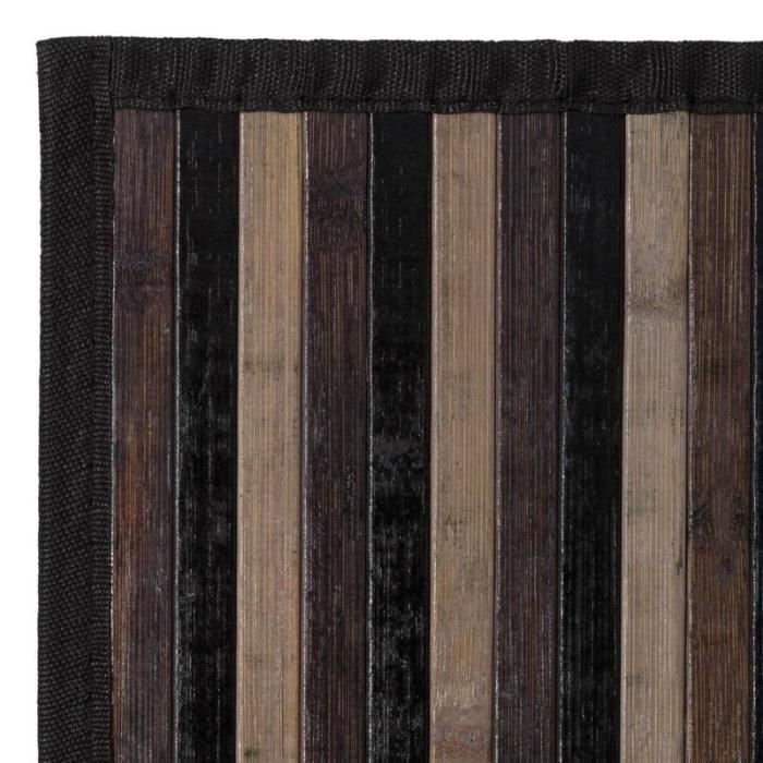 Tapis Bambou Gris Et Noir Taille 140 X 200 Cm Achat Vente