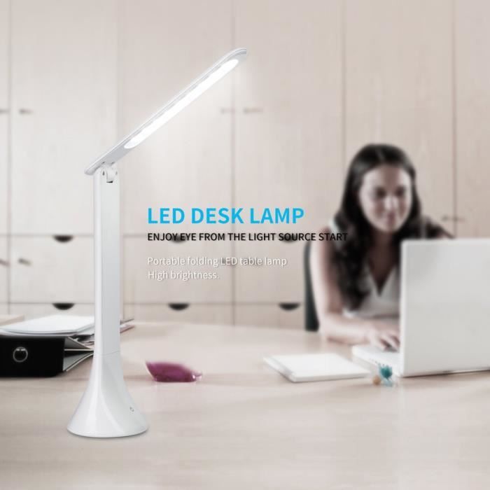 Lampe De Bureau LED à Pince Rechargeable - 3 Niveaux De Luminosité, 3 Températures De Couleur - Batterie 1500 MAh - Pour étude, Lecture, Chevet