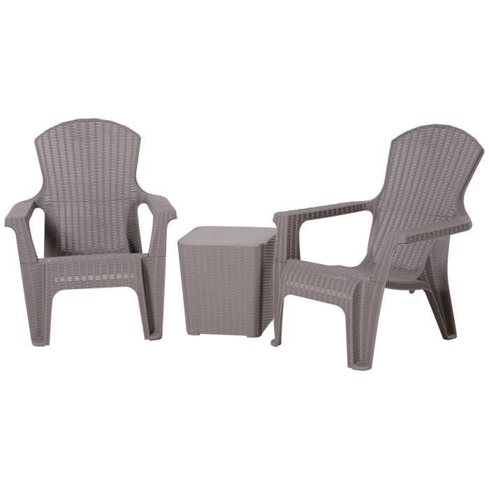 Salon De Jardin 2 Pers 3 Pieces Ensemble Bistrot Style Neo