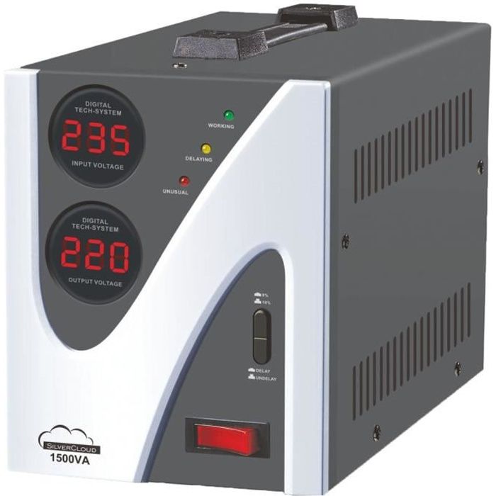 Stabilizzatore Di Tensione SilverCloud 1500VA - 900W, 2 Uscite Schuko