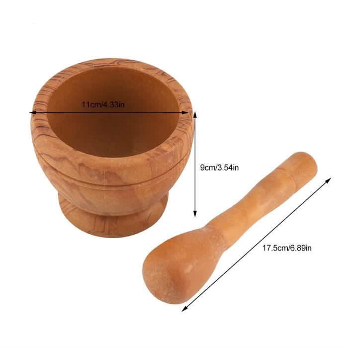Mortier Et Pilon En Plastique PP - Pour écraser Ail, épices, Herbes | Facile à Nettoyer, 11x9cm