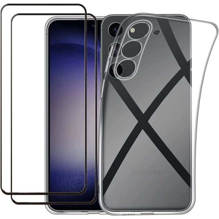 Compatible Samsung Galaxy S23 PLUS 5G S23+ 5G Coque Résistante Transparente et 2 Films protections écran verre trempé