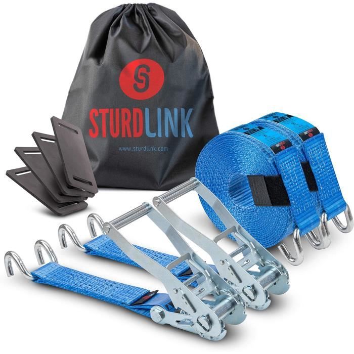 Car Lashing Straps 50mm 2.5m 5000kg 50mm 2.5m LC 5000kg x2 | Lashing Straps for Car Transport, Wheel Tires, Wheel Belts, Car Lashing Belts, Tyre Belts, Tyre Belts | EN 12195-2 Sturdlink