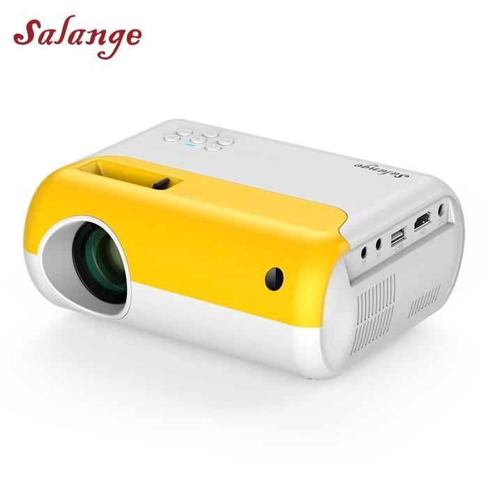 Jaune 2 800 lumens miniprojecteur LED P80 projecteur portable 1080p
