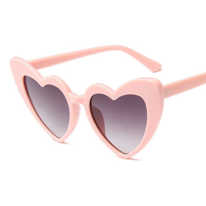 Lunettes De Soleil En Forme De Cœur Rouge Pour Femme Metal Fame Party Favor[n10513] - Achat