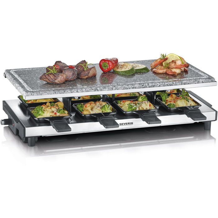 Appareil à raclette - SEVERIN - RG2374 - 8 personnes - Revêtement anti-adhésif - 1500 W - Noir