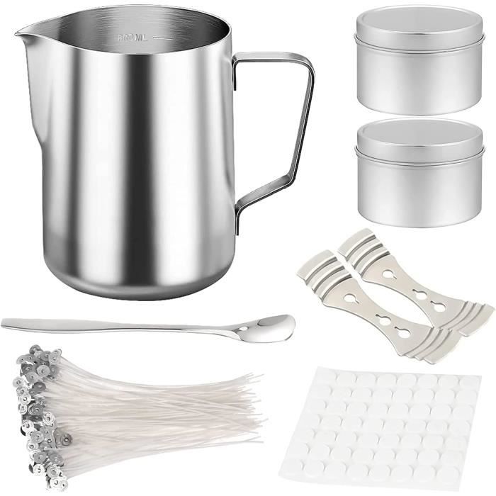Fyydes Tasse De Fonte De Cire, Pot De Fabrication De Bougie Tasse De Fonte De Cire En Acier Inoxydable Outil De Fabrication De Bougie Avec Poign E
