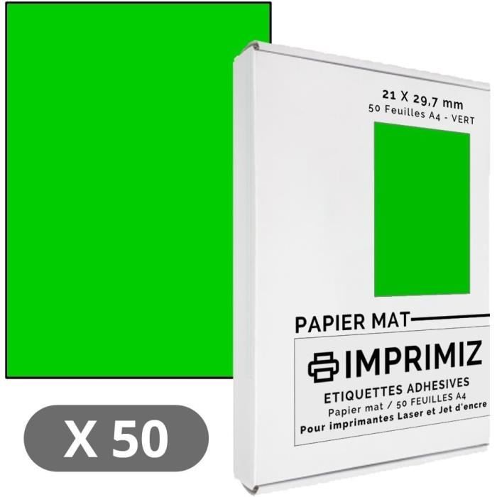 50 Feuilles Adhésives Transparentes A4 | Pour Imprimante Laser - Brillant Permanent