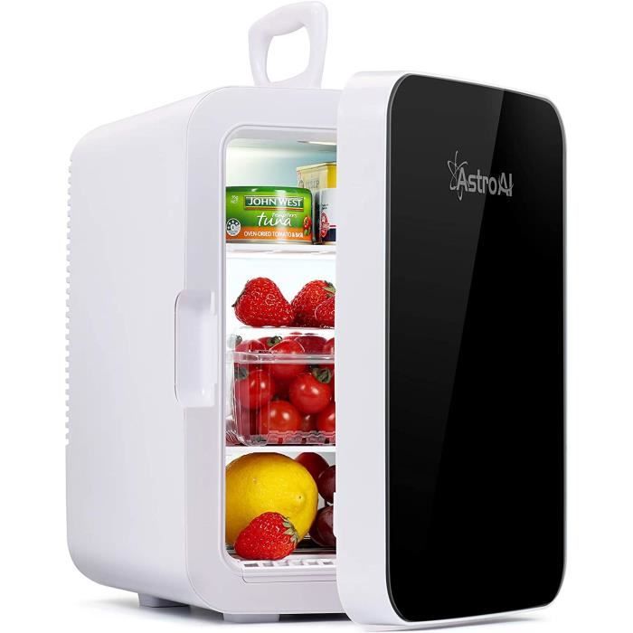 AstroAI Mini Frigo de Chambre 6L avec Régulateur de Température 220V AC pour Maison et Voyage GREEN 8 Canettes Refroidisseur et Réchauffeur Thermoélectrique Portable 12V DC 
