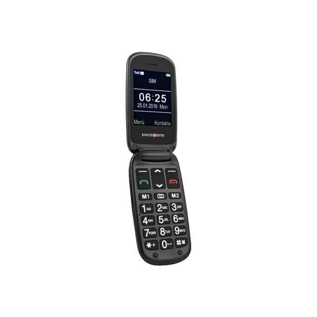 Téléphone portable à clapet Swisstone BBM 625 noir - GSM - Caméra 0.3 MPix - Batterie 800 mAh