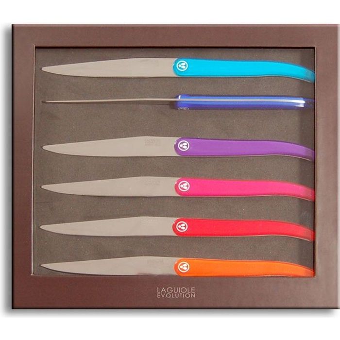 LAGUIOLE Coffret 6 Couteaux ACIDULE - Multicolor