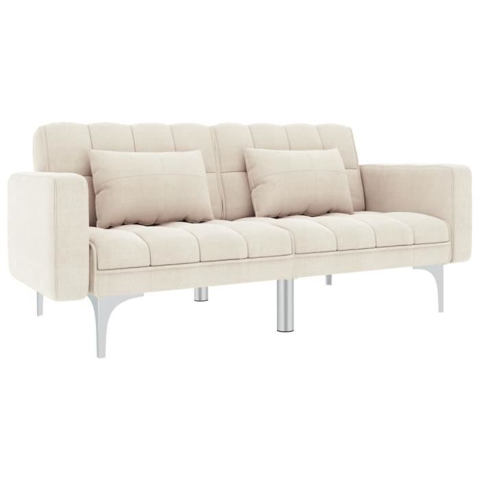 canape lit creme tissu din achat vente canape sofa divan cdiscount