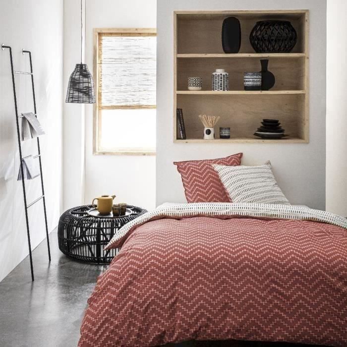 PARURE DE LIT TODAY - HOUSSE DE COUETTE 220X240 + 2 TAIES D OREILLER 63X63 - 100% COTON 57 fils - Su