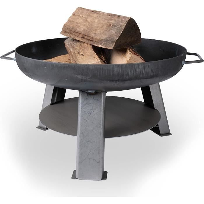 Brasero De Jardin Avec Grille Barbecue - 55 Cm - Chauffage Extérieur Et Cuisson Au Charbon
