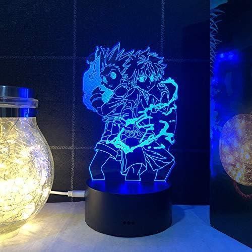 Lampe 3D LED Hunter X Hunter - Veilleuse 16 Couleurs Avec Télécommande - Gon, Kirua, Hisoka