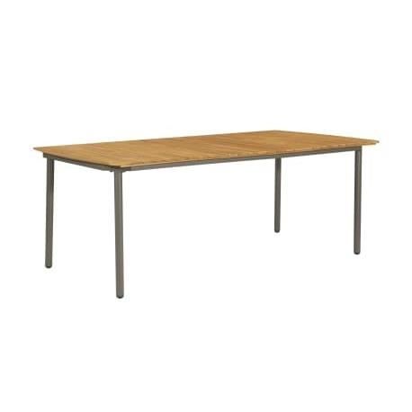 table de jardin - vidaxl - 200x100x72 cm - bois d'acacia solide et acier - marron - industriel