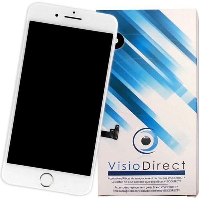 Ecran complet pour Iphone 7 blanc (avec nappes et bouton home) - VISIODIRECT