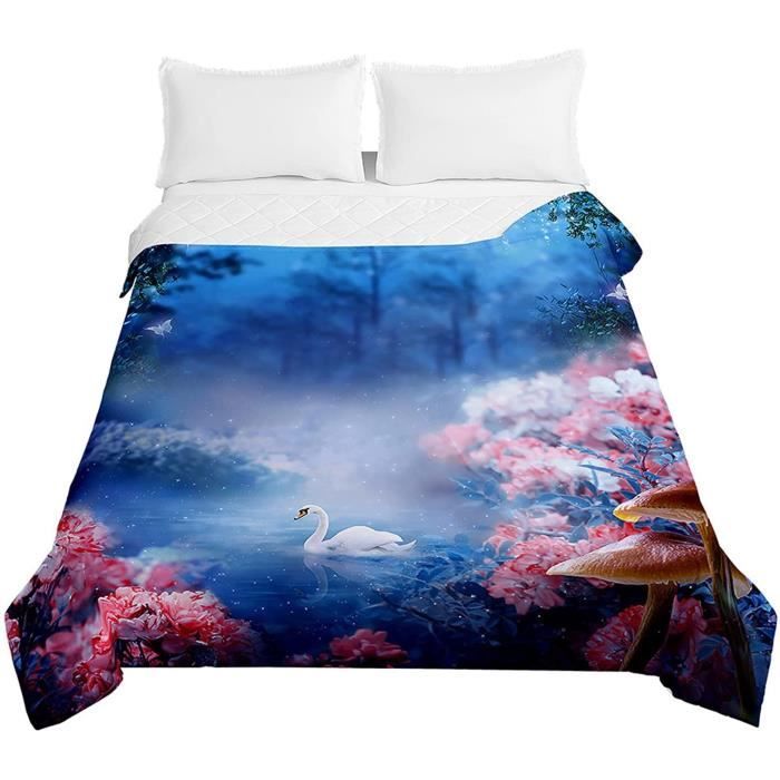 Chickw1 Couvre Lit Matelassé, 3D Chat Chaton Imprimé Dessus De