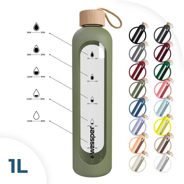 Gourde Filtrante Wessper 1L Tritan - Filtre Actitex Contre Chlore - Sans BPA - Compteur De Remplacement - Beige