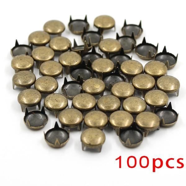 RIVET,Round Bronze7mm4 Rivets À Griffes Carrés Ou Ronds En Métal
