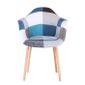 Chaise de Cuisine en Bois Bleu EGOONM Chaise de Salle /à Manger-Ensemble de 2 chaises de Salle /à Manger en Lin Patchwork Multicolore