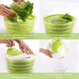 Essoreuse à Salade Grande Taille 5 litres Essoreuse pour Fruits et légumes faciles à préparer Design à séchage Rapide sans BPA-1