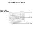 Chambre bébé en bois Gris - MON MOBILIER DESIGN - RADEK III - Lit à barreaux - Commode à langer - 60x120 cm-1