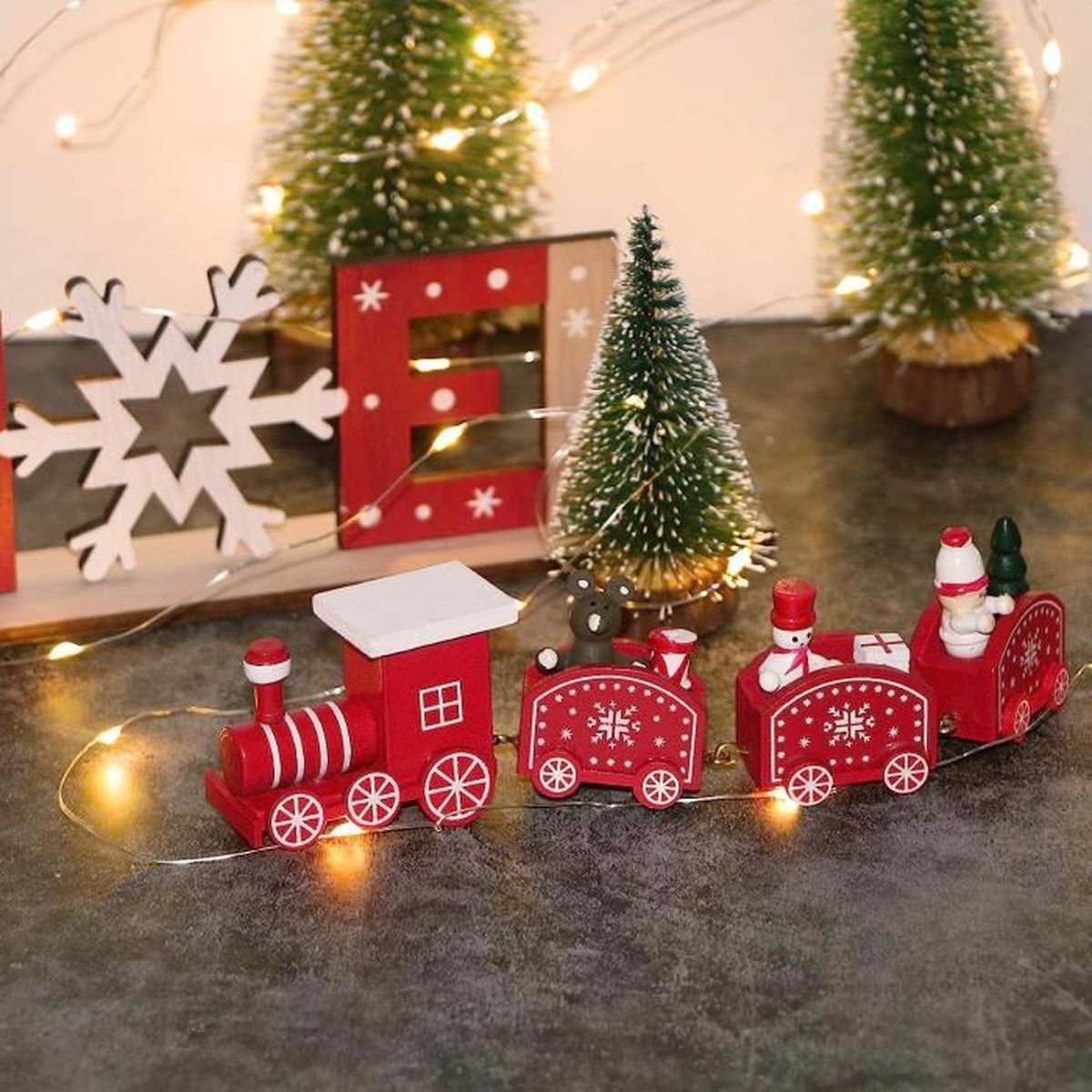 Christmas Table Decorations, Panneau De Bureau En Bois De Noël, Centre De  Table Noel, Panneau En Bois De Noël De Bureau, Orn[u13400] - Cdiscount  Maison