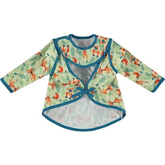 Bavoir à Manches Longues Imperméable Bébé 6-24 Mois - Protection Repas Avec Motif Lion