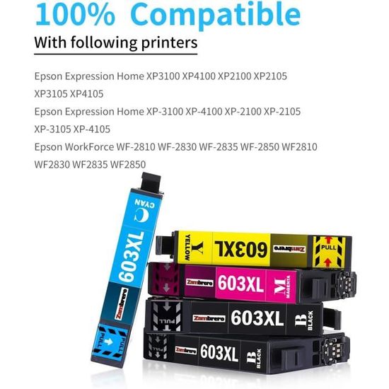 Cartouche d'encre Hicorch Cartouche compatible - 5x Cartouches Epson 603 XL  Compatible pour Epson Expression Home XP-3100 XP-4100 XP-2100 XP-2105  XP-3105 XP-4105